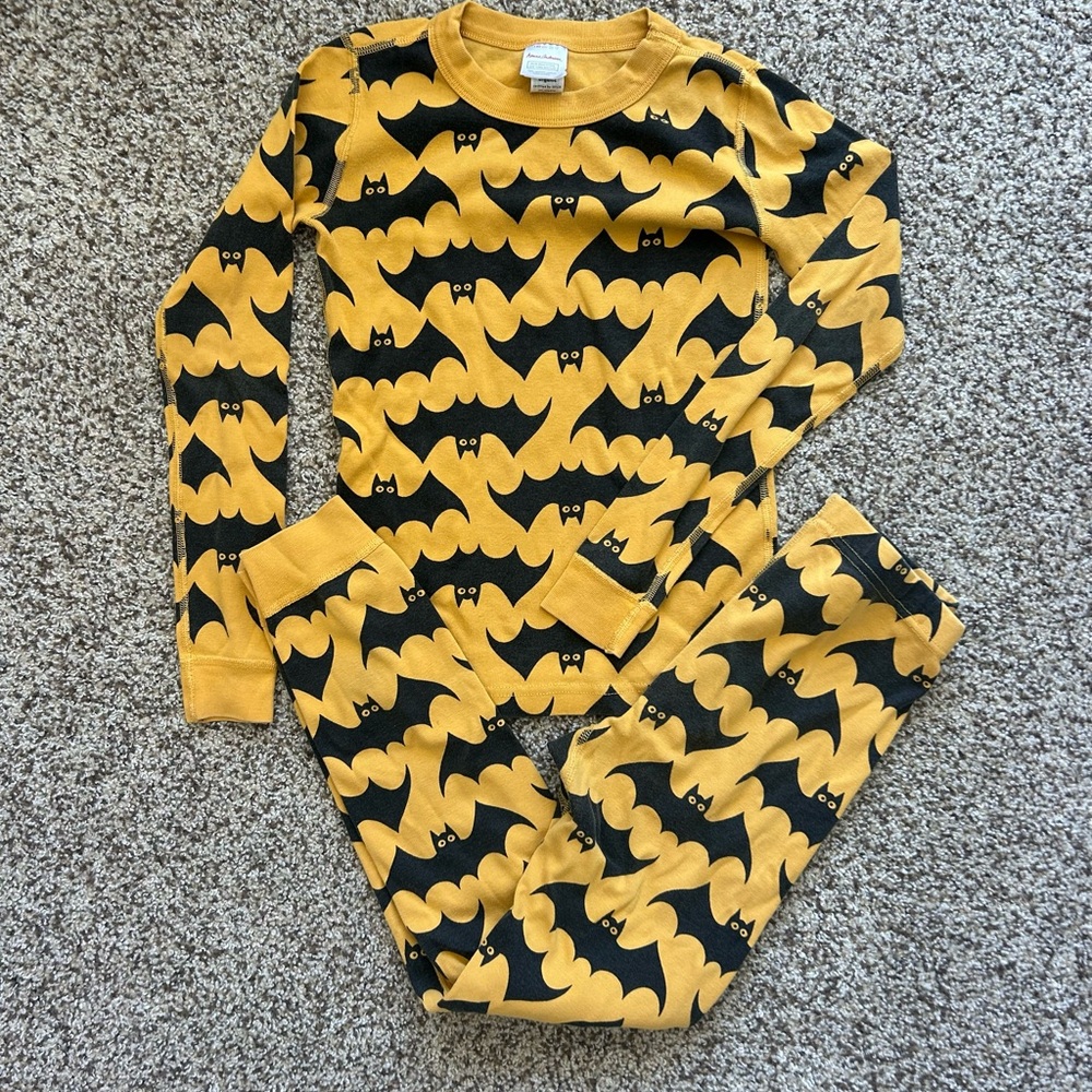 Organic Cotton Hanna Andersson Kids Bat Print Pajamas - Yellow and Black